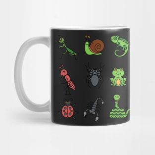 Cute insects and reptiles in zen mode Mug